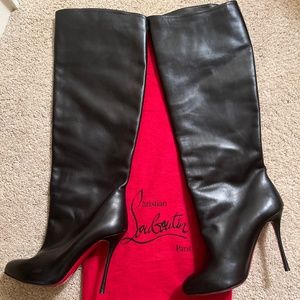 Christian Louboutin Tall Black Leather Boots